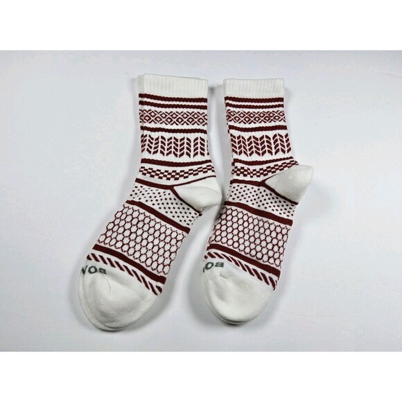 Bombas Fair Isle Holiday Half Calf Lot Of 2 Pairs Socks Size M - Picture 1 of 2